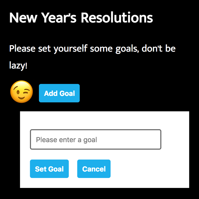 New Year's Resolutions App
